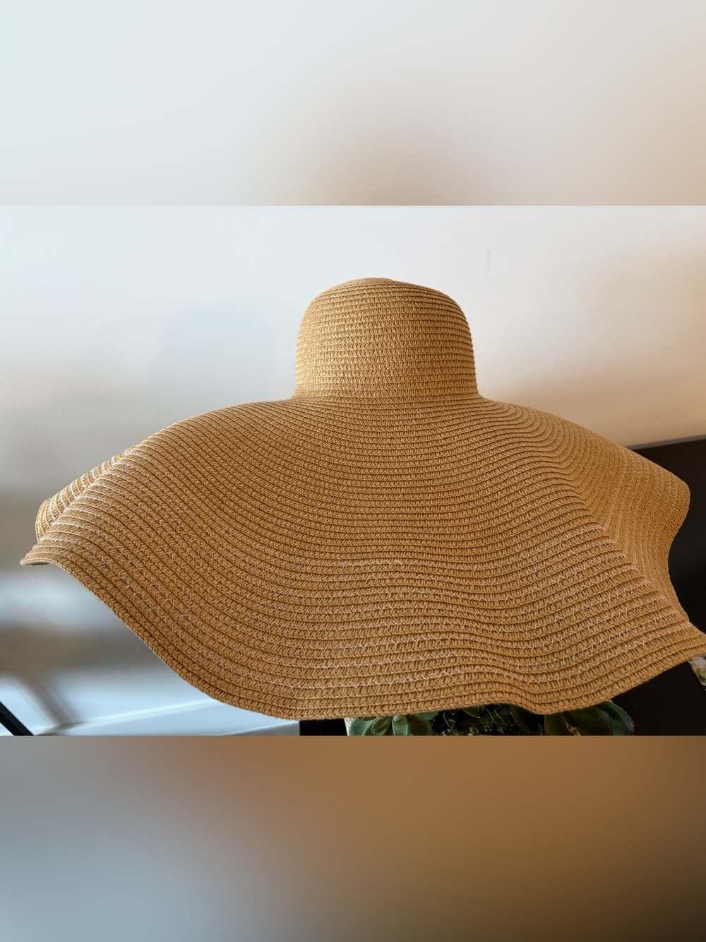 High Quality Super Wide Brim Sun Hat, 60cm- Tan - Picture 3 of 5